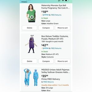 Monsters Inc family Halloween - Sully men, Mike Wazowski maternity, Boo toddler